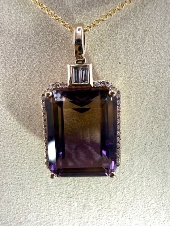 Effy Jewelry - 14K Gold Ametrine Pendant from Effy with Diamonds (Chain not included)